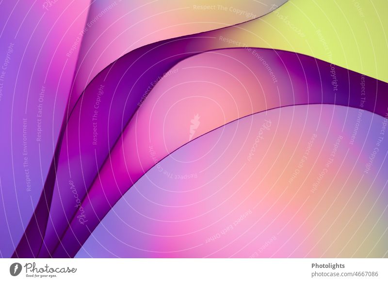 Geschwungene Linien auf rosa, pink, gelb, violetten Hintergrund Grafische Darstellung Licht Zeichen Geometrie Design Hintergrundbild Grafik u. Illustration