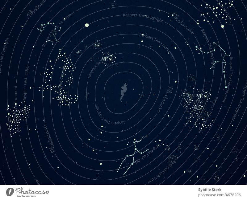 Sternenstaub 1 Konstellationen Nachthimmel Astronomie Astrologie Sternenlicht Raum Weltall Sternzeichen Stier Schütze aquarius