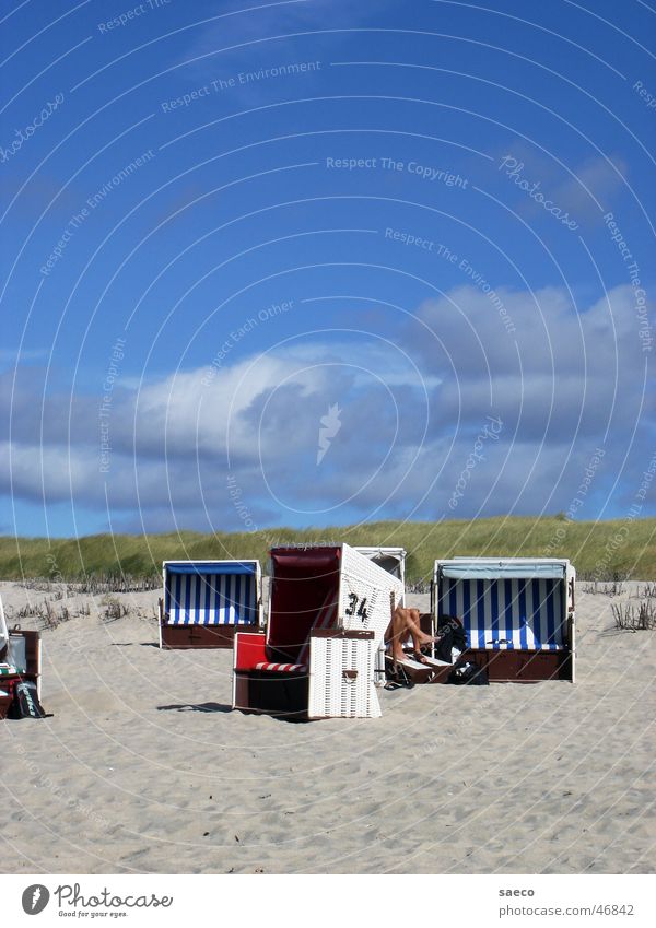 Sansibar-Strand Sylt Strandkorb Nordfriesland blau Himmel