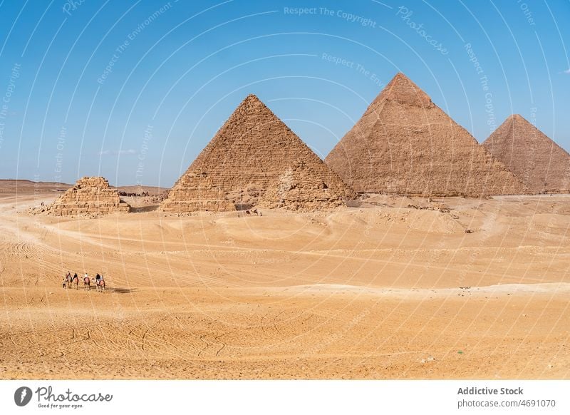 Ägyptische Pyramiden in Gizeh Ägypter antik Kultur wüst Erbe Natur Reisender historisch alt Antiquität Sightseeing Ausflugsziel Tourismus Ägypten Historie