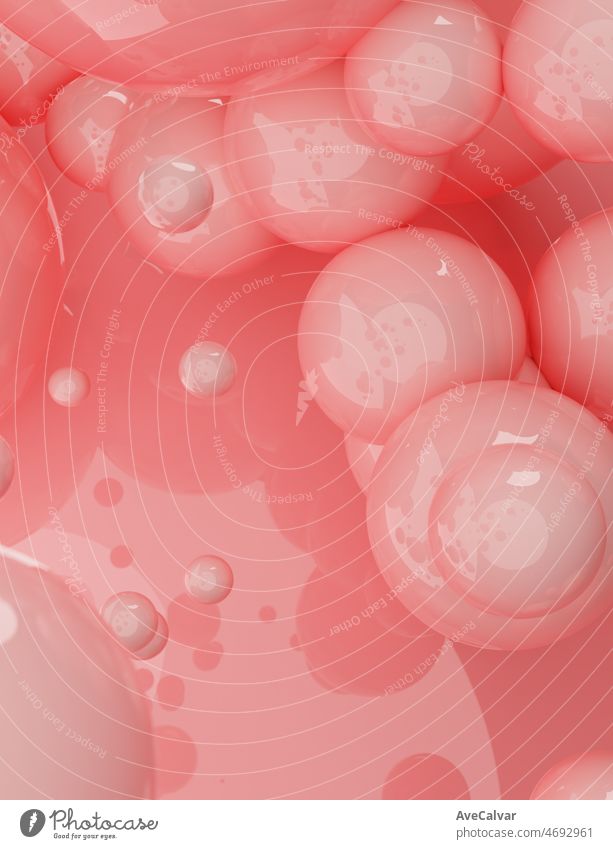 Hintergrundbild der rosa Kugel Kugeln mit glänzenden Effekt. 3d Render Illustration Banner für Anzeigen, Text und Kopie Raum. Minimal Konzept. Mock up, digitale Ressource.