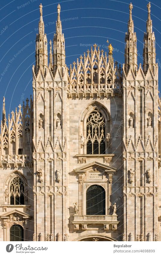 Fassade des Doms - Mailänder Dom, Italien Dom von Mailand Christentum Duomo Anatomie antik Architektur Kunst künstlerisch Künste Anlage schnitzen Schnitzereien