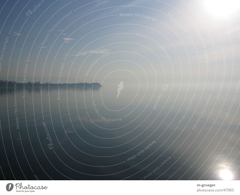 Bodensee am Morgen See Glätte ruhig Einsamkeit Wasser Nebel kressborn