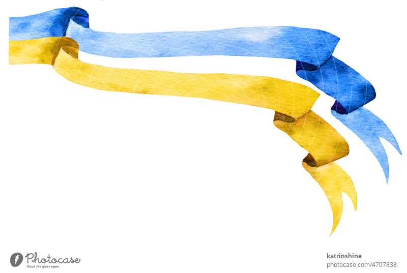 Vintage blauen und gelben Aquarell Banner mit Kopie Raum Kunstwerk Element handgezeichnet Feiertag vereinzelt kennzeichnen Seide Textur Transparente hell