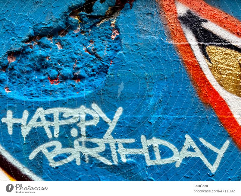 Happy Birthday Geburtstag Glückwunsch feiern Glückwünsche Geburtstagswunsch Feste & Feiern Eherentag mehrfarbig Party reifen altern Einladung Gratulation