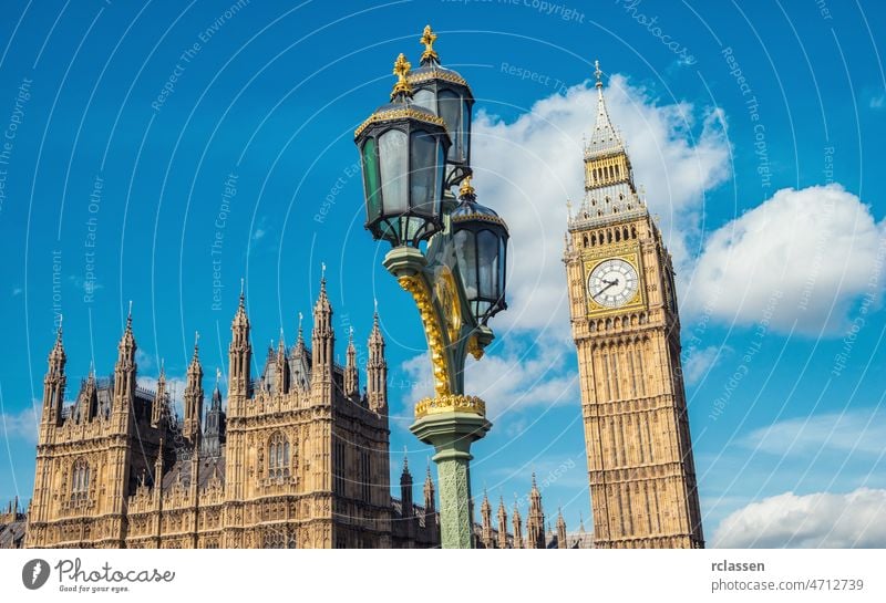 Big Ben und Houses of Parliament im Sommer in London, UK Nig Ben England Großbritannien Großstadt Westminster Palast von Westminster Kapital groß ben