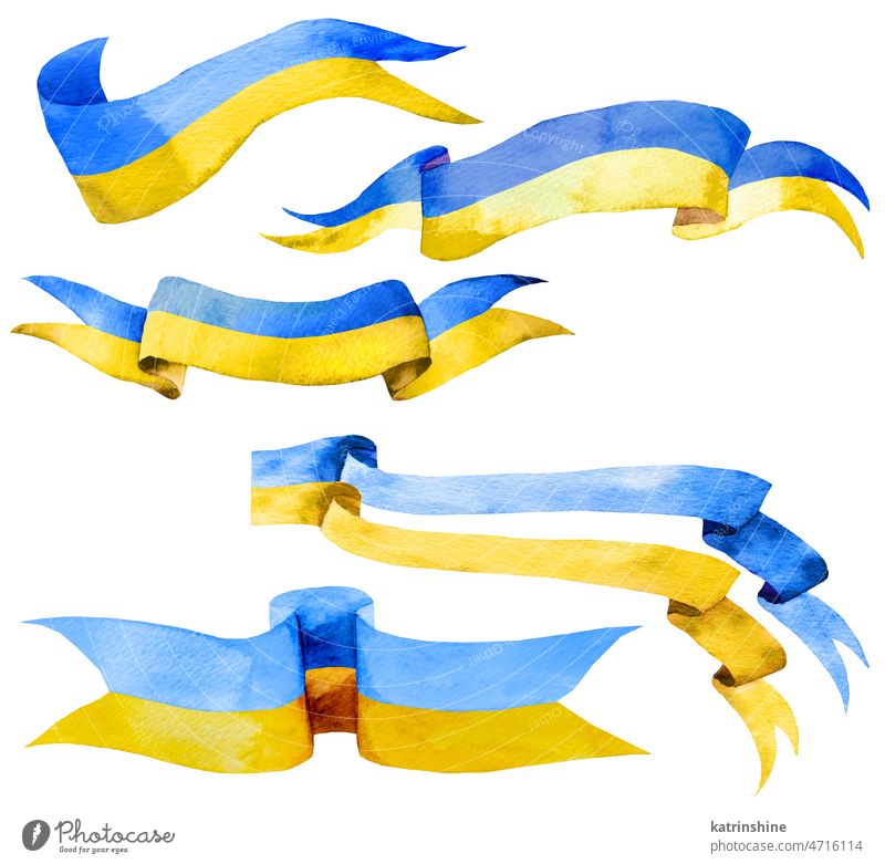 Blaue und gelbe Aquarellbanner im Vintage-Stil mit Kopierbereich Kunstwerk Element handgezeichnet Feiertag vereinzelt kennzeichnen Seide Textur Transparente
