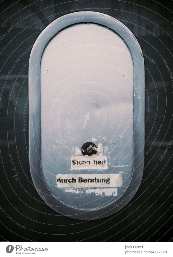 Derzeit keine Sicherheit durch Beratung Torwächter Scheibe Wort Deutsch Hintergrund neutral Durchsprecher Aufkleber Metallplatte Schilder & Markierungen