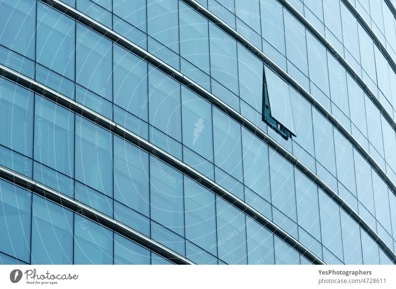 Moderne Bürogebäudefassade. Glasgebäude Nahaufnahme abstrakt Hintergrund Bank Belgien blau Gebäude Business Großstadt Unternehmen Konstruktion Zeitgenosse