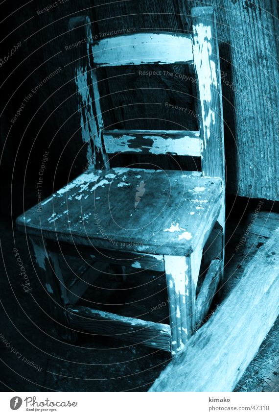 Stuhl Cross Processing Dinge chair old blue kimako object alt blau verarbeitendes kreuz