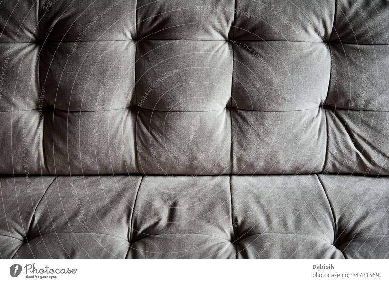 Detail der Couch in Nahaufnahme Sofa Liege Detailaufnahme Oberfläche Muster Hintergrund Schaltfläche Möbel grau Gewebe bequem Textil Samt Sitz Reichtum Farbe