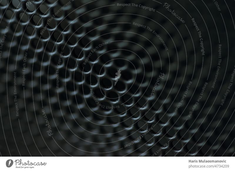 schwarzes Metallgewebe Hintergrund abstrakt 3d Absorber absorbieren akustisch Audio kreisen Farbe dunkel Dekor Dekoration & Verzierung Design Detailaufnahme
