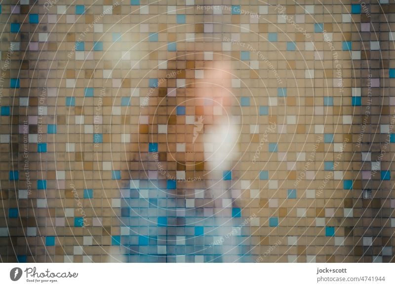 Mensch im Mosaik Frau Porträt Surrealismus Illusion Reaktionen u. Effekte Experiment Doppelbelichtung abstrakt Strukturen & Formen defokussiert Unschärfe Stil