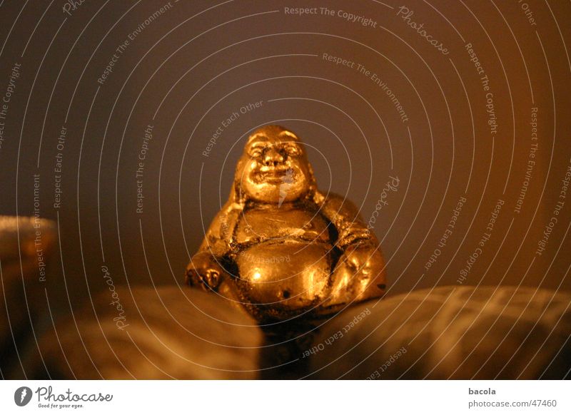 Buddha Fröhlichkeit dick lustig gold grinsen Bauch