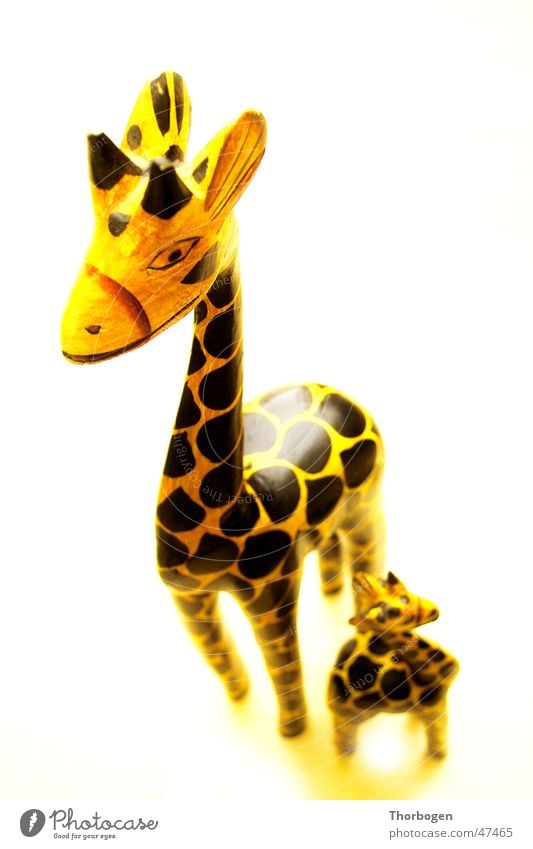 Safari 4 Holzfigur Tier gelb schwarz Afrika Schnitzereien Giraffe