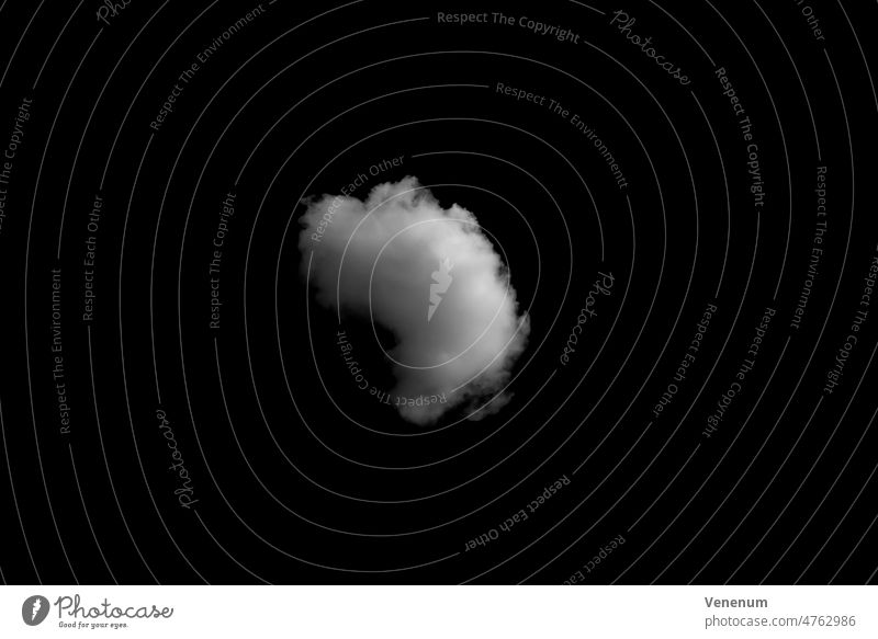 Kleine einzelne Regenwolke in Schwarz und Weiß Cloud Himmel Astronomische Studien Draufsicht im Freien Natur Naturbeobachtung Wolkenfeld Gewitter