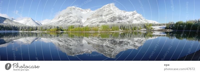 September in Kanada 2 Nationalpark Ferien & Urlaub & Reisen Panorama (Aussicht) Reflexion & Spiegelung See sepember Schnee Sonne Wasser Himmel blau
