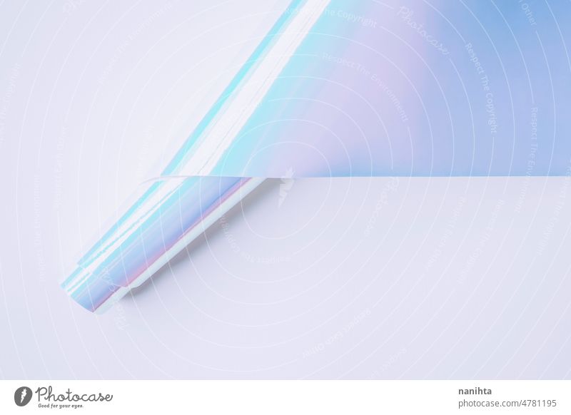 Bild von surrealem Objekt mit irisierenden Pastellfarben 3d abstrakt Hintergrund magisch Oberfläche Form Kurven Textil naiv kawaii einfach Sauberkeit Textur
