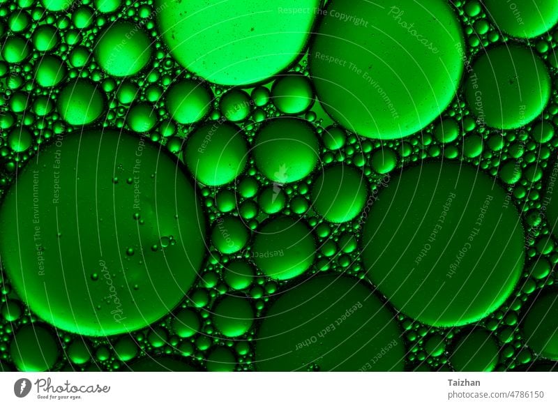 Abstrakte grüne Wasserblasen Hintergrund. Grüner Wassertropfen Hintergrund Schaumblase forschen abstrakt kreisen Alkohol Biologie Zelle Tropfen sprudeln