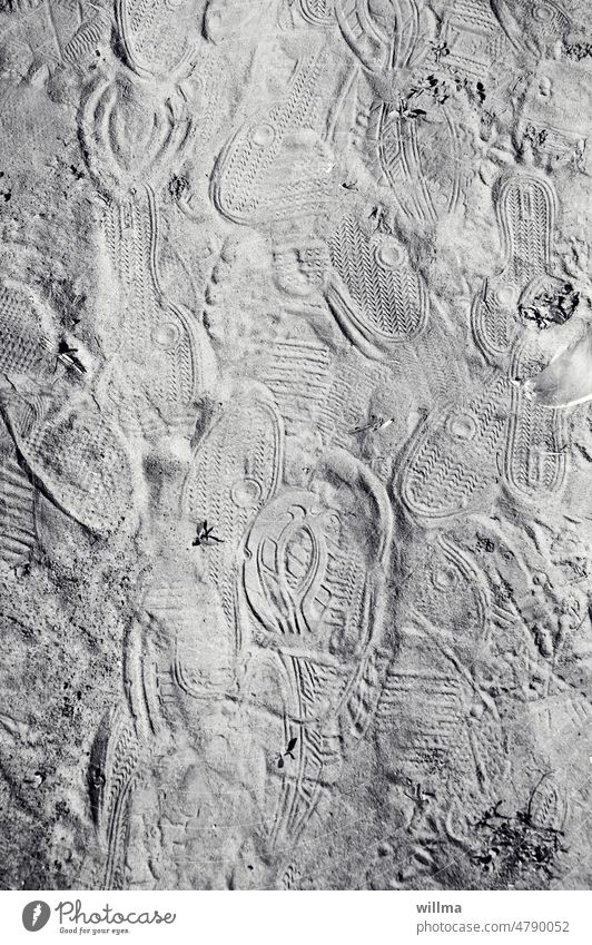Spurensicherung Fußspuren Fußabdrücke Sand Erde Profilsohlen Krimi