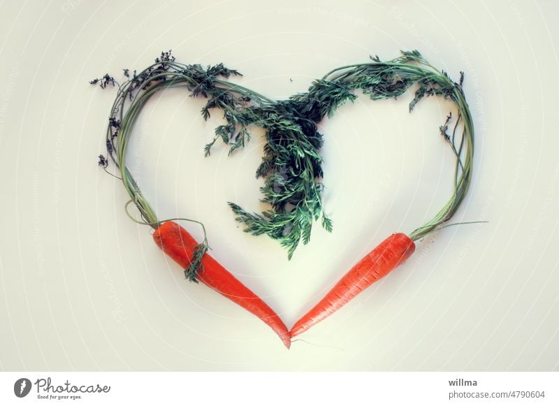 Ein Herz für Photocase Karotten Möhren herzförmig Herzform Liebe vegan vegetarisch Gesunde Ernährung Verliebtheit Liebesbekundung Liebeserklärung herzlich