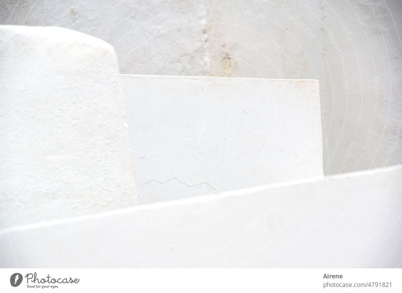 Weißvariationen weiß Wand Mauer kubistisch Architektur mediterran geweißelt geweißt Variationen gekalkt kalkweiß großflächig Fassade Gebäude Bauwerk hell
