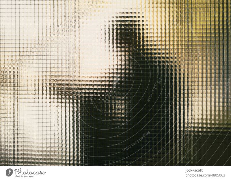 [hansa BER 2022] Hinter dem geriffelten Glas steckt eine reale Person Flachglas Mensch Riffel abstrakt Silhouette Unschärfe Oberflächenstruktur gestreut