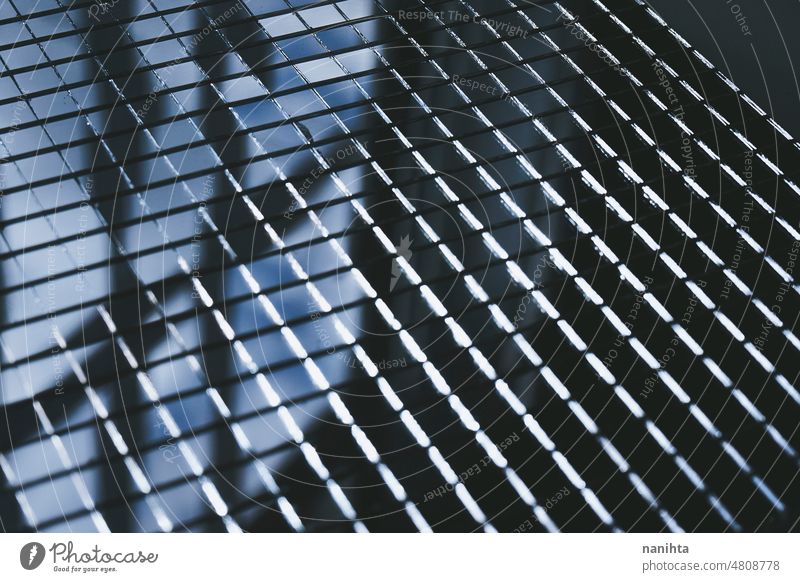 Klassischer Hintergrund eines kleinen Spiegelstücks in schwarzen und weißen Tönen elegant Linien Business Felder Mosaik Muster Monochrom Farbe Eleganz klassisch