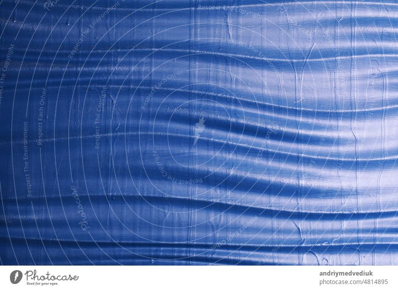 Abstrakter Hintergrund: blaue wellige Textur. Dekorative Wanddekoration abstrakt Tapete verputzen Struktur modern Oberfläche Material Design Muster dekorativ