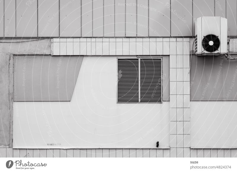 Grau in Grau | Prima Klima Wand Hintergrundbild Fassade Strukturen & Formen abstrakt Grafik u. Illustration graphisch Außenaufnahme Linie minimalistisch