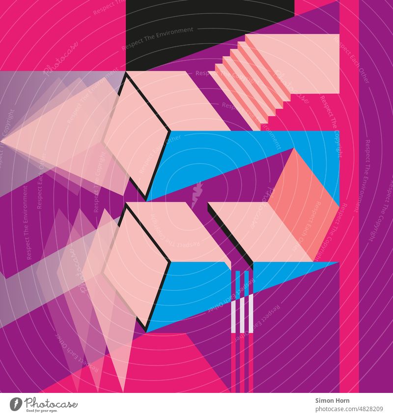 Grafik – Geometrie Grafik u. Illustration abstrakt Strukturen & Formen graphisch Grafische Darstellung Treppe Design Muster ästhetisch Hintergrundbild