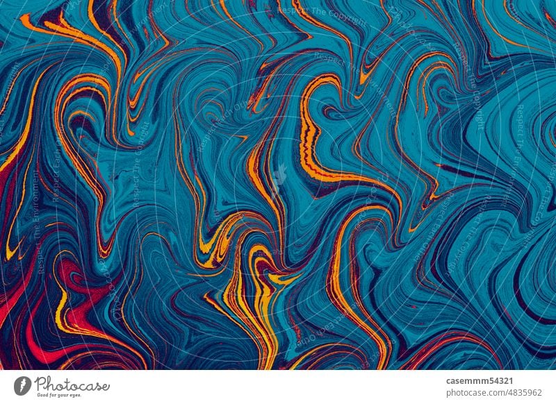 Oberflächenmuster mit Ebru-Marmoreffekt für Druck und Design abstrakt Acryl aquatisch Kunst künstlerisch Kunstwerk Hintergrund schön hell Farbe kreativ