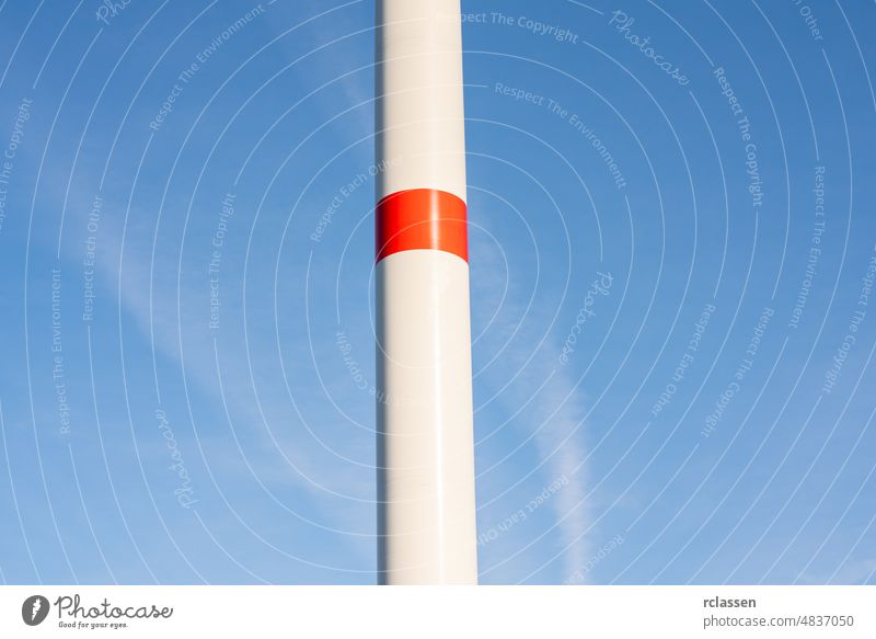 Detail eines Windkraftturms Energie Industrie Motor Natur Turbine Kraft Sonne Windpark Windmühle Top alternativ Europa Klinge blau Kohlenstoff Sauberkeit Klima