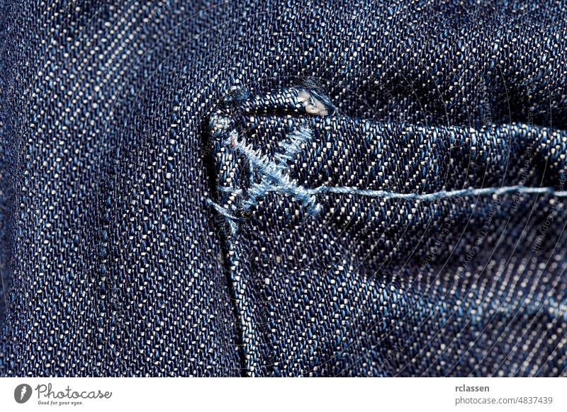 Tasche für blaue Jeans verschlissen Baumwolle Blue Jeans Pferch Hose Jeanshose Bekleidung Material Muster Textur Wäsche waschen angezapft Gewebe Kleidungsstück