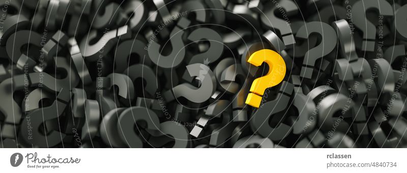 unendliche Frage-Symbole, Geschäfts- und Marketingkonzepte FAQ Fragen warum Hilfsbereitschaft Antwort Finanzen Konzept Hintergrund Zweifel Bank gelb Schilder