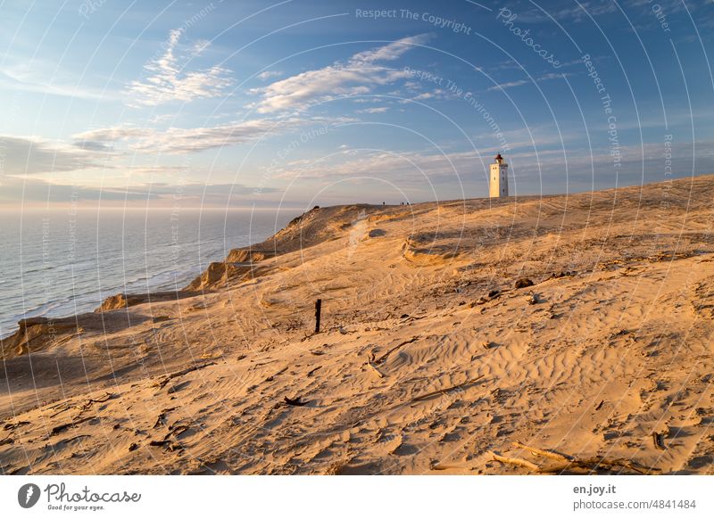 der versandete Leuchtturm zum Sonnenuntergang Rubjerg Knude Fyr Wanderdüne Rubjerg Knude Dänemark Stranddüne Küste Nordsee Sehenswürdigkeit