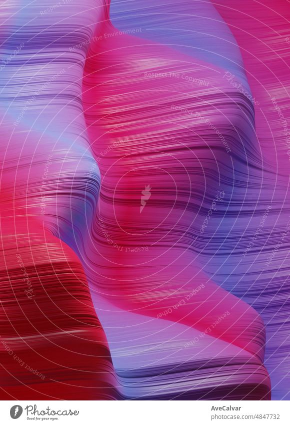 Moderne rosa und blau gefärbtes Poster, Farbe dynamischen Welle flow.Liquid wavy Formen abstrakte holographische 3D wavy background.Digital background. 3d Rendering von verdrehten Linien. Moderner Hintergrund Design