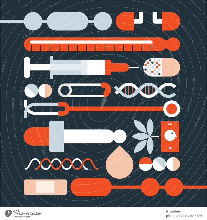 Medizinische Ausrüstung medizinische Ausrüstung medizinische Illustration medizinische Ikonen Infografiken Informationen zur Illustration pharma Gesundheit