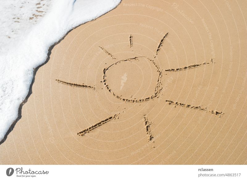 Sonne auf dem Sand gezeichnet domburg Niederlande Zeeland holländisch Europa Sylt MEER Strand Feiertage Gezeiten Wasser Küstenstreifen Wellen reisen Urlaub