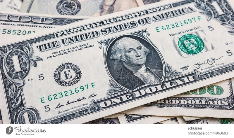 Dollar-Banknoten 1 Dollar-Währung der Vereinigten Staaten nützlich als Hintergrund Geld amerika uns Banking Rechnung Bargeld 100 eine Business Finanzen grün