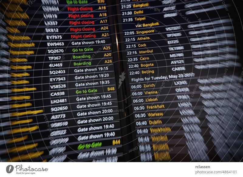 Flugtafel auf dem Flughafen Ankünfte Fluggesellschaft Holzplatte elektronisch Business Europa Ebene Gate Urlaubsziel London international digital gestrichen