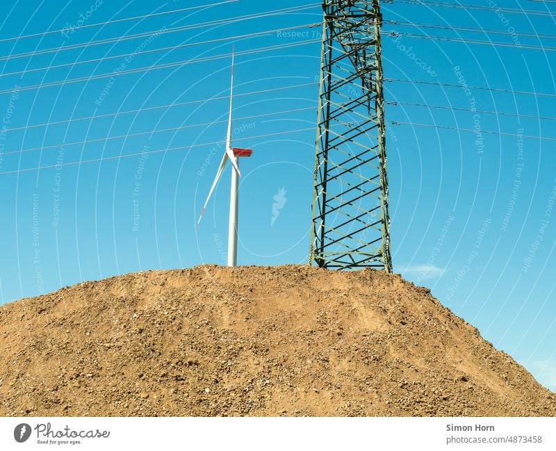 Energiebaustelle Baustelle Erneuerung Wandel & Veränderung Energiewende Umstrukturierung Energiewirtschaft Anpassung Windenergie Stromnetz Stromleitung
