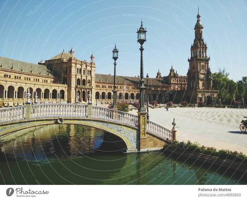 Sevilla Spanien sevilla Europa Sommer Himmel See Brücke Architektur Außenaufnahme Ferien & Urlaub & Reisen Denkmal Kultur Stadt Wahrzeichen Tourismus