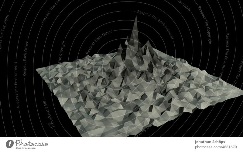 3D-Rendering einer abstrakten geometrischen Landschaft dreidimensional Design rendern modern Form Hintergrund Technik & Technologie Struktur futuristisch