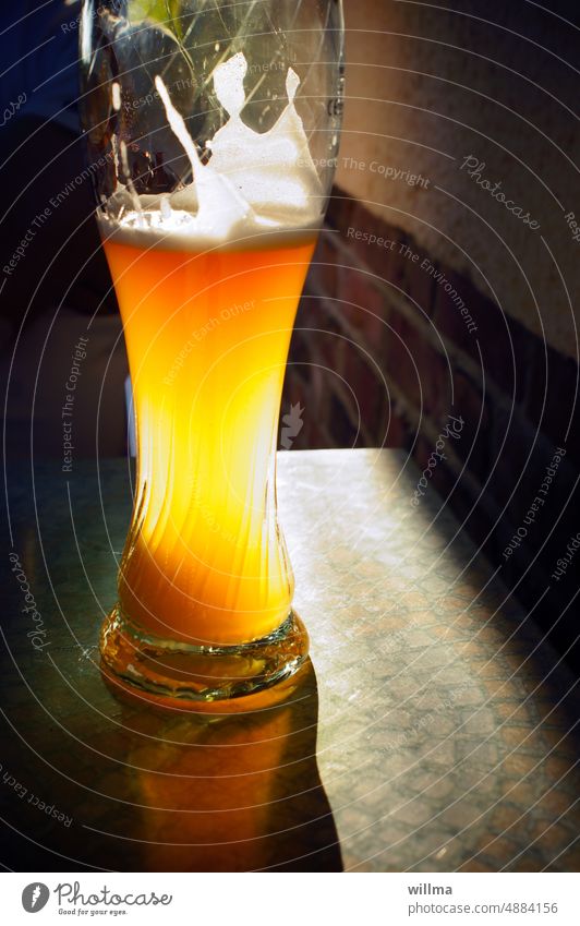 Is nich mein Bier! Hefeweizen Bierglas Alkohol Bierschaum Durst Biegarten alkholfrei
