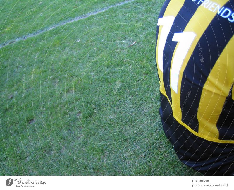 elf freunde Gras Trikot Rückennummern gelb schwarz Fußball Rasen 11