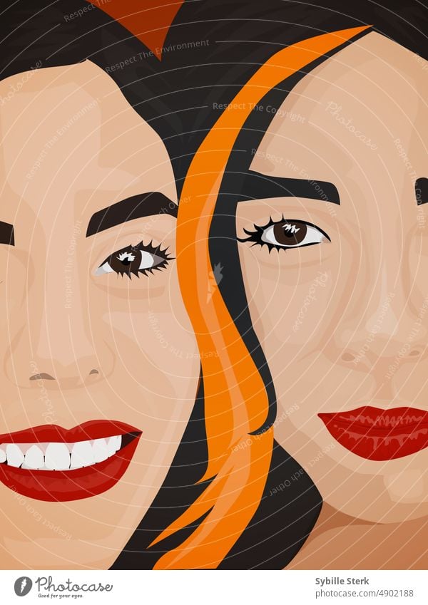 Zwei Latina-Schwestern Schwesterliebe Zusammensein Familie lateinamerikanisch Freundschaft beste Freunde Junge Frau