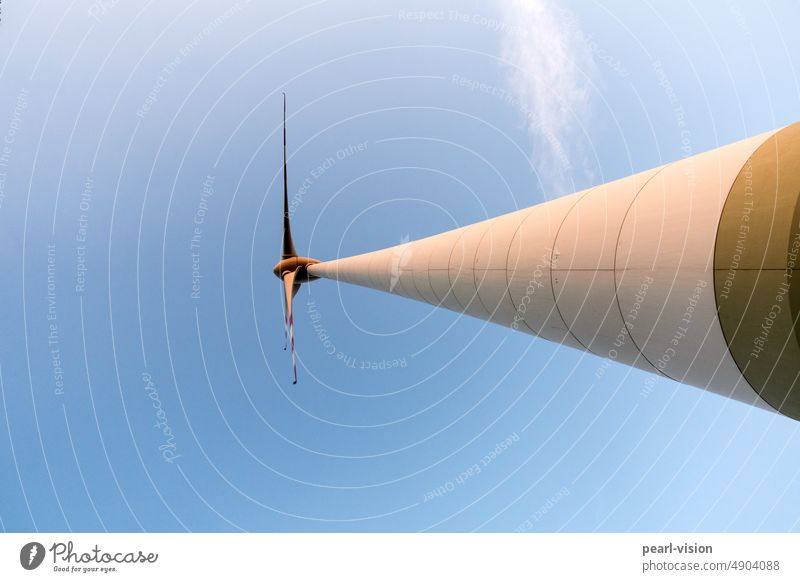 Windrad Turm erneuerbare Energien Windenergiekonverter elektrisch Himmel Energieerzeugung Elektrizität grüner Strom Windkraft Windturbinen Windkraftanlage