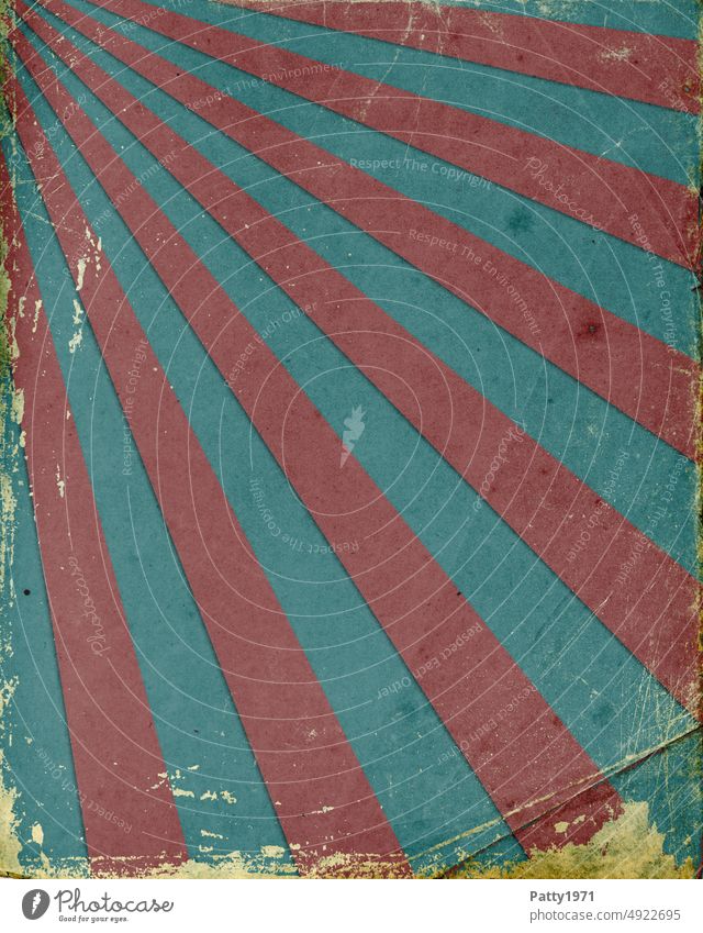 Stilisierte Sonnenstrahlen auf grunge Papier Hintergrund Plakat Grunge vintage retro Textur alt Muster Fächer fleckig zerknittert