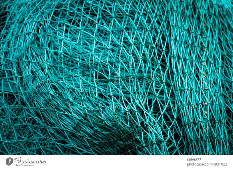 Fischernetz Netz Fischereiwirtschaft fangen Menschenleer netzartig Farbfoto Fischfang Netzwerk Strukturen & Formen Muster maritim Knoten Detailaufnahme Fangnetz